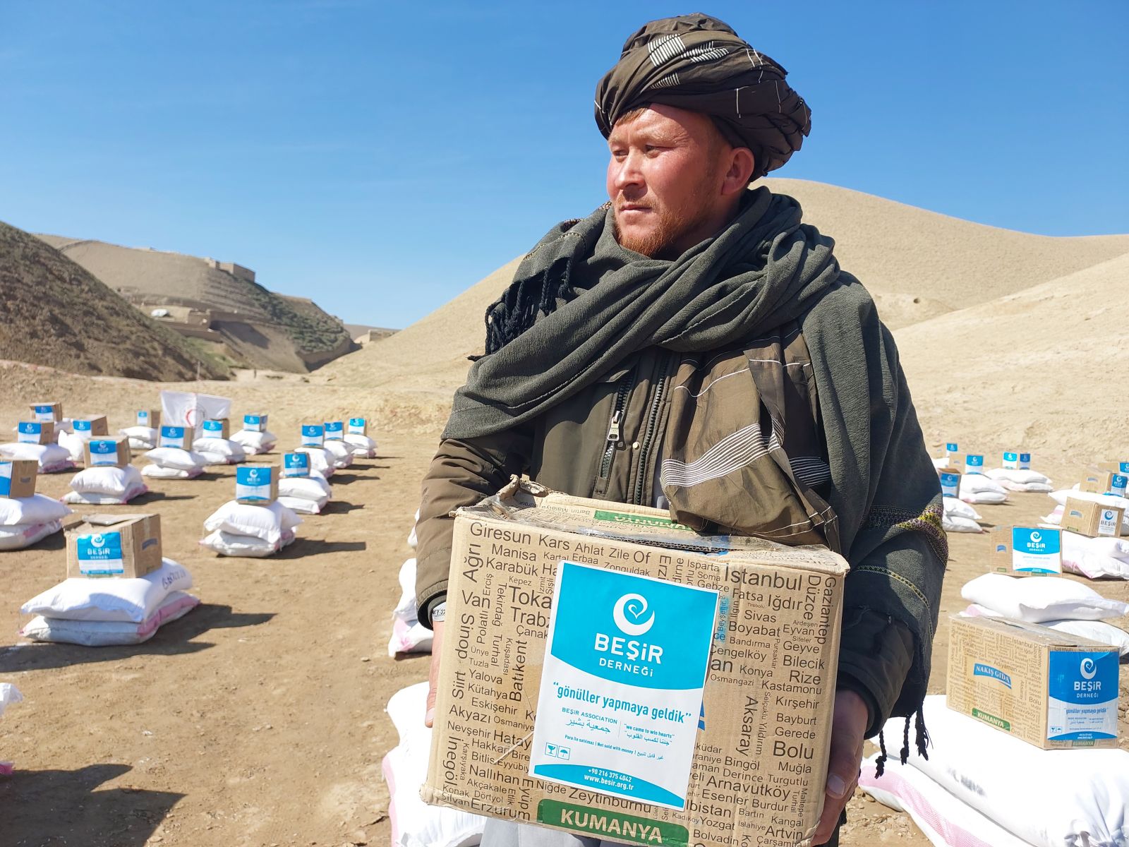 Afganistan’a Ulaşan Yardım Malzemelerimizi Ülkede Dağıtmaya Başladık