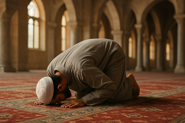 Regaip Kandili sonrası dua eden adam.