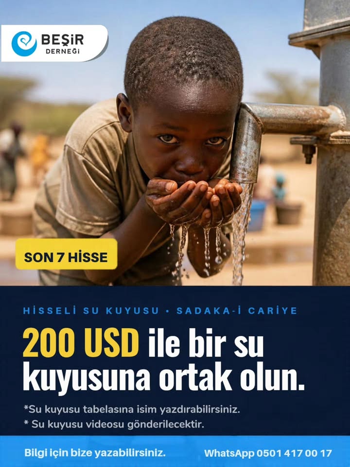 Beşir Derneği'nin Hisseli Su Kuyusu Projesinde 7 Hisse Kaldı