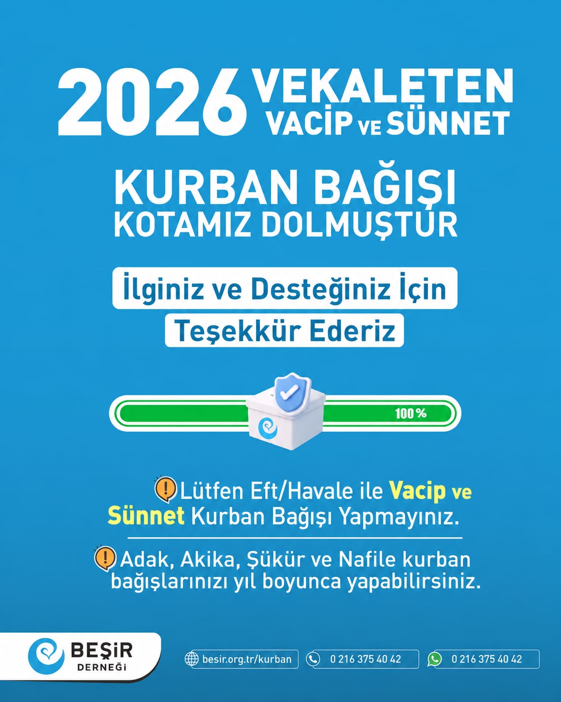Kurban Bayramı,Beşir Derneği Kurban Bağışı